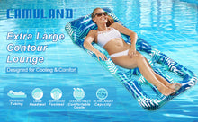 Load image into Gallery viewer, Pool Lounge Float, CAMULAND 70 Inches X 30 Inches Inflatable Lounge Pool with Headrest, Floating Pool Lounge Chair for Men and Women
