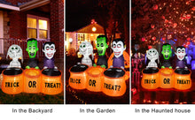 Load image into Gallery viewer, 5FT Halloween Inflatable Decorations, CAMULAND Halloween Inflatable Built-in LED Lights Blow Up Yard Decoration with Mummy, Vampire, Green-Faced Ghost and TRICK OR TREAT, Ideal for Gardens, Yards and Lawns
