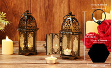 Load image into Gallery viewer, 4PCS Metal Candle Holder Set Vintage Hollow Hanging Lanterns Wedding Party Decor
