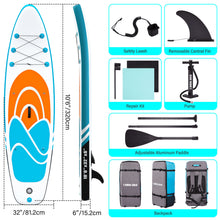 Load image into Gallery viewer, CAMULAND Paddle Boards for Adults with Premium SUP Accessories and Backpack, Inflatable Paddle Board Stand up Adults with Adjustable Paddle and Removable Fin Orange
