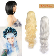 AGPTEK 13 In Straight Heat Resistant Short Bob Full Hair Wigs w/ Flat Bangs New