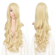 AGPTEK 33 inch Heat Resistant Curly Wavy Long Wigs Blond Hair Cosplay Halloween