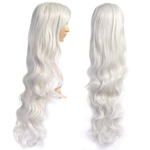 Load image into Gallery viewer, AGPTEK 33 inch Heat Resistant Curly Wavy Long Wigs Cosplay Halloween Silver Hair
