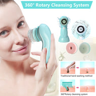 3in1 USB Rechargeable Facial Cleansing Brush Set Soft Scrubber Face Exfoliating