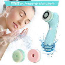 Load image into Gallery viewer, 3in1 USB Rechargeable Facial Cleansing Brush Set Soft Scrubber Face Exfoliating
