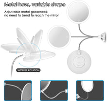 Load image into Gallery viewer, Vanity Mirror 10-TIMES Magnifying LED Lighted Make-up Swivel Suction Cup Compact Folding
