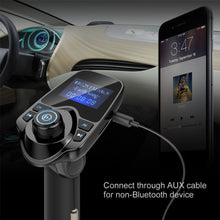 Load image into Gallery viewer, AGPtek Wireless Bluetooth FM Transmitter Radio Adapter Car Kit With USB Car Charger AUX Input 1.44inch Display TF Card Slot
