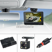 Load image into Gallery viewer, 1080P 4&quot; Dual Lens HD Car DVR Rearview Video Dash Cam Recorder Camera G-sensor
