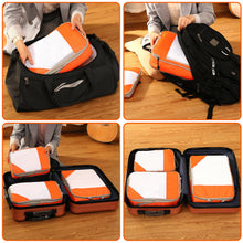 Load image into Gallery viewer, 4PCS Orange Travel Suitcase Storage Bag Set Luggage Organizer Bags Clothes Packing Cube
