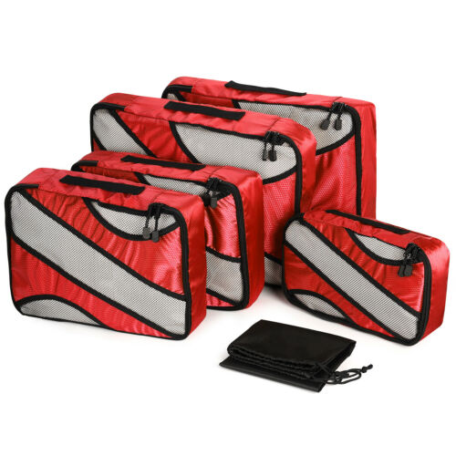 6pack Red Travel Suitcase Storage Bag Luggage Liner Organizer Clothes Packing Cube