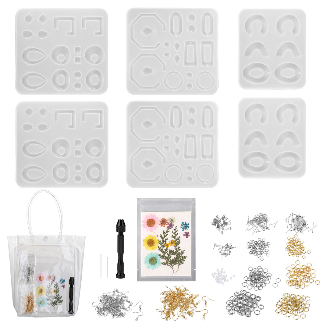 366pcs Silicone Earring Necklace Pendant Mold Resin Casting Molds Jewelry Making