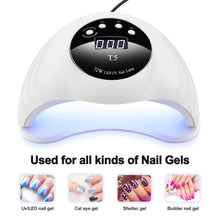 Load image into Gallery viewer, White LED Nail Lamp 48W UV LED Gel Nail Lamp with 4 Timers 10s/30s/60s/99s Auto Sensor
