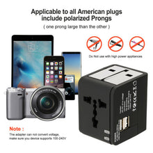 Load image into Gallery viewer, US EU UK AU Travel Universal Adapter USB Charger Type-C AC Wall Plug Converter

