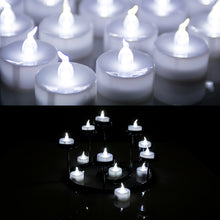 Load image into Gallery viewer, 24 Pack White LED Tealight Timer Candles Battery Operated Flameless Smokeless
