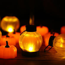 Load image into Gallery viewer, 12 Packs LED Pumpkin Tealights Smokeless Candles Halloween Chrismas Parties
