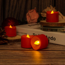 Load image into Gallery viewer, 12Pcs Amber Yellow LED Tealight Flameless Candles with Timer
