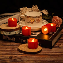 Load image into Gallery viewer, 12Pcs Amber Yellow LED Tealight Flameless Candles with Timer
