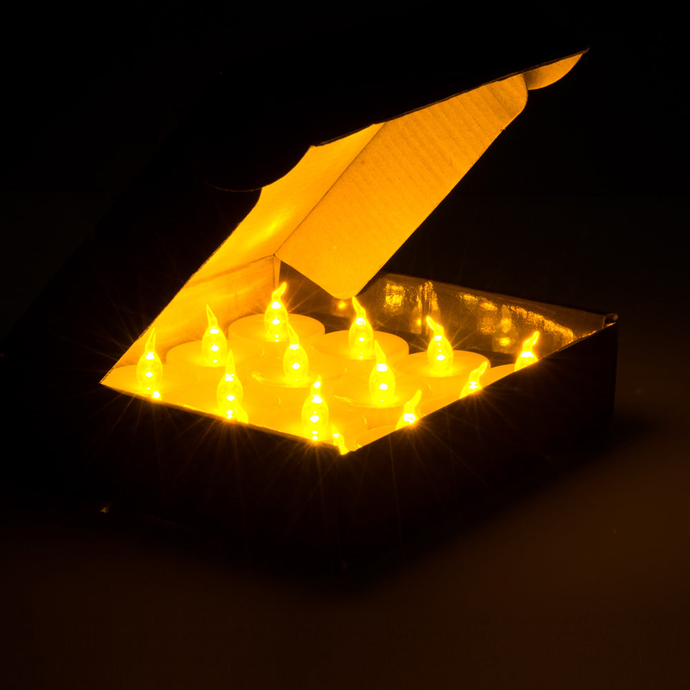 100pcs Amber Yellow LED Candle Tea Light Flameless Steady Tealight