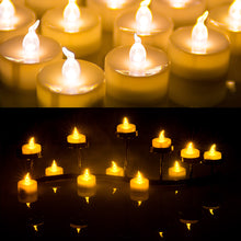 Load image into Gallery viewer, 100pcs Amber Yellow LED Candle Tea Light Flameless Steady Tealight
