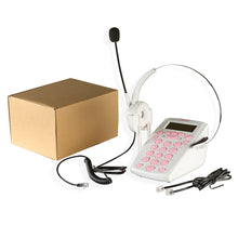 Load image into Gallery viewer, AGPtek Call Center Dialpad Headset Telephone with Tone Dial Key Pad White
