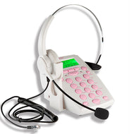 AGPtek Call Center Dialpad Headset Telephone with Tone Dial Key Pad White