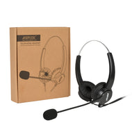 2.5mm Dual Headset for Cordless Phones 6FT Hands-Free Noise Cancelling Monaural Headset