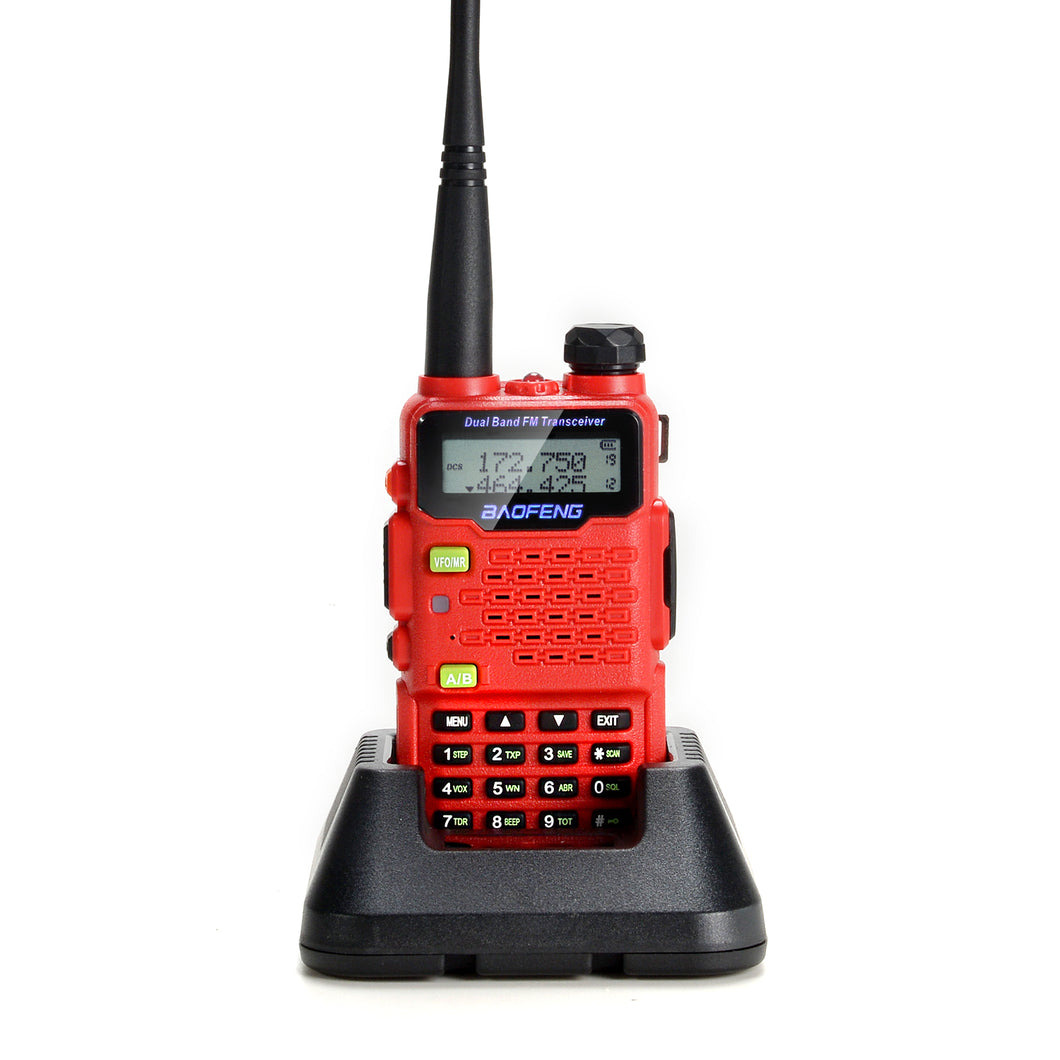 BAOFENG UV-5R5 Red Walkie Talkies 128 Channels Radio Transceiver LED Flashlight