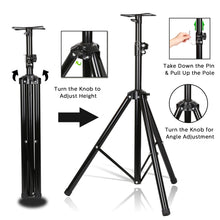 Load image into Gallery viewer, 1Pack Speaker Tripod Stand Adjustable Height Heavy Duty Holder for Recording Studio Party Wedding
