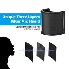Load image into Gallery viewer, Studio Microphone Pop 3 Filter Layers Windscreen Shield Cover Mesh
