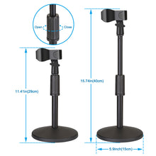 Load image into Gallery viewer, AGPtEK Desk Microphone Stand with Mic Clip 5/8&quot; Male to 3/8&quot; Female Screw Upgraded Adjustable
