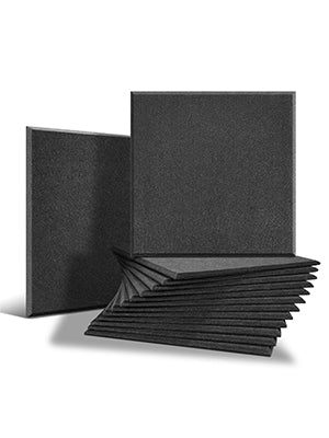 AGPtEK 12 Packs Acoustic Absorption Panels 12 * 12 * 0.4 Inches Sound Insulation Panels Beveled Edge Tiles, High Density Acoustic Sound Absorbing Panels, Great for Home & Offices, Wall Decoration and Acoustic Treatment (Black)