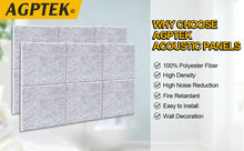 Load image into Gallery viewer, Light Grey AGPtEK 12 Packs Acoustic Absorption Panels High Density Noise Cancellation Wall Decoration Acoustic Treatment

