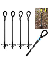 Load image into Gallery viewer, AGPtEK 4 Packs Ground Anchor Kit with 15 Inches Long and 0.5 Inches Thick, Ground Anchors Heavy Duty Great for Tents, Canopies, Sheds, Trampoline and Swing Sets
