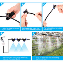 Load image into Gallery viewer, Mist Cooling System 26Ft Line + 10 T-Joint Nozzles Water Sprayer Patio Garden Lawn
