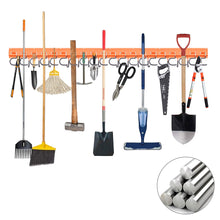 Load image into Gallery viewer, 4 Set 64” Garden Tool Organizer Wall Mounted Hanger Hooks Home Garage
