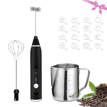 Load image into Gallery viewer, USB Electric Milk Coffee Frother Set 3 Speeds Foam Maker Blender 2 Whisks Heads
