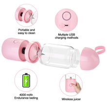 Load image into Gallery viewer, 550ML USB Portable Mixer Rechargeable Juicer Fruit Blender Juicer Shaker Bottle
