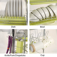 Load image into Gallery viewer, Free Standing 3 Tier Dish Drying Rack Drainer Kitchen Storage Board Cutlery Cup Shelf
