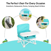 Load image into Gallery viewer, ODOLAND Folding Portable Travel High Chairs Booster Seat w/ Tray for Baby Infant
