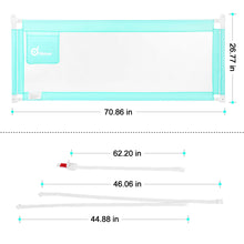Load image into Gallery viewer, ODOLAND 70inch Green Bed Rail Extra Long Vertical Lifting Safety Bed Rail Assist for Crib Kids
