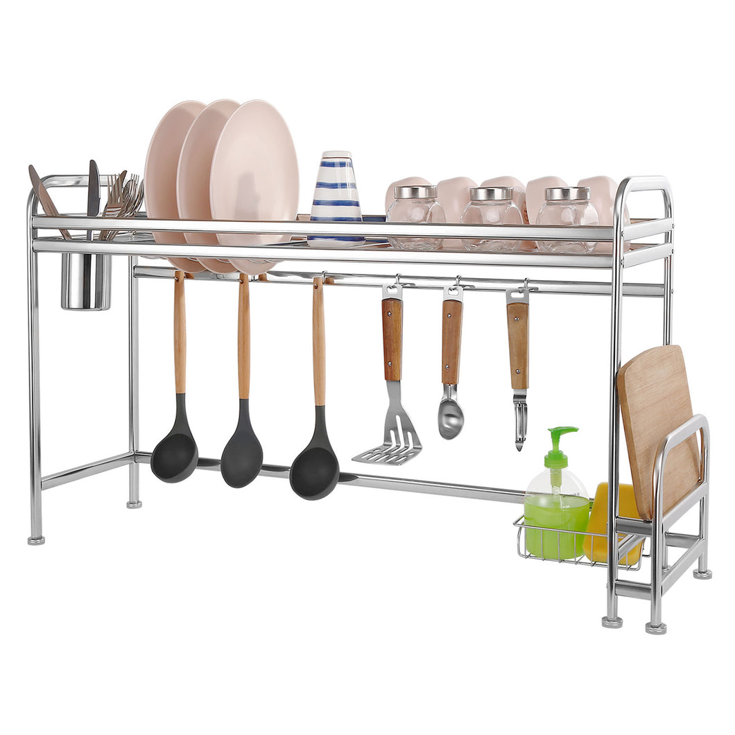 Large Dish Over Sink Rack Drain Drying Holder Shelf Organizer Stainless Steel