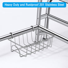 Load image into Gallery viewer, Large Dish Over Sink Rack Drain Drying Holder Shelf Organizer Stainless Steel
