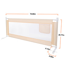 Load image into Gallery viewer, Odoland 70in Foldable Baby Toddler Safety Bed Rail Anti Falling Guard Beige New
