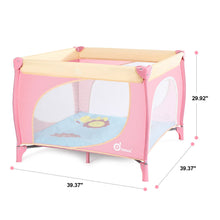 Load image into Gallery viewer, Pink 39&#39;&#39;x 39&#39;&#39; Infant Toddler Foldable Playpen Playard Mattress Safety Rail Fence
