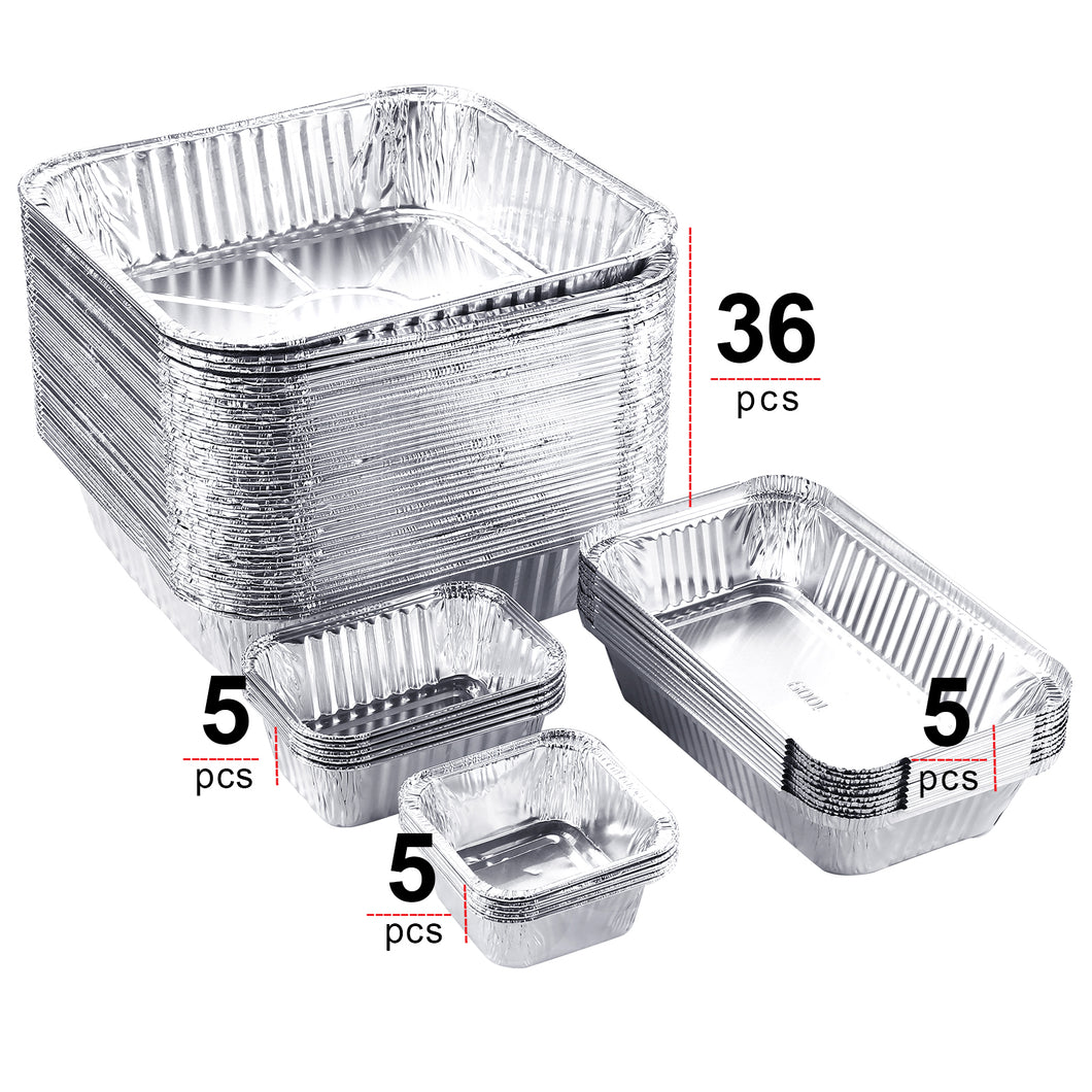 IMAGE 51 Packs Aluminum Loaf Pans Disposable Premium Heavy-Duty Tin Foil 4 Sizes