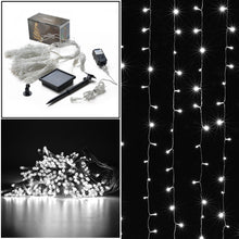 Load image into Gallery viewer, 2-way operated curtains Light solar/power controller, 3Mx3M 300 LED，8 model memory function controller,starry fairy lights for indoor/outdoor decorations Christmas fair Lighting for outdoor Garden, Patio, Party, Waterproof. white color
