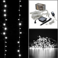 2-way operated curtains Light solar/power controller, 3Mx3M 300 LED,8 model memory function controller,starry fairy lights for indoor/outdoor decorations Christmas fair Lighting for outdoor Garden, Patio, Party, Waterproof. white color