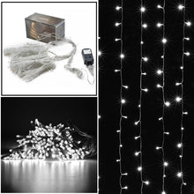 Load image into Gallery viewer, Safety voltage operated curtains Light 3Mx3M 300 LED，8 model with memory function starry fairy lights for indoor/outdoor decorations Christmas fair Lighting for outdoor Garden, Patio, Party, Waterproof .wihte color
