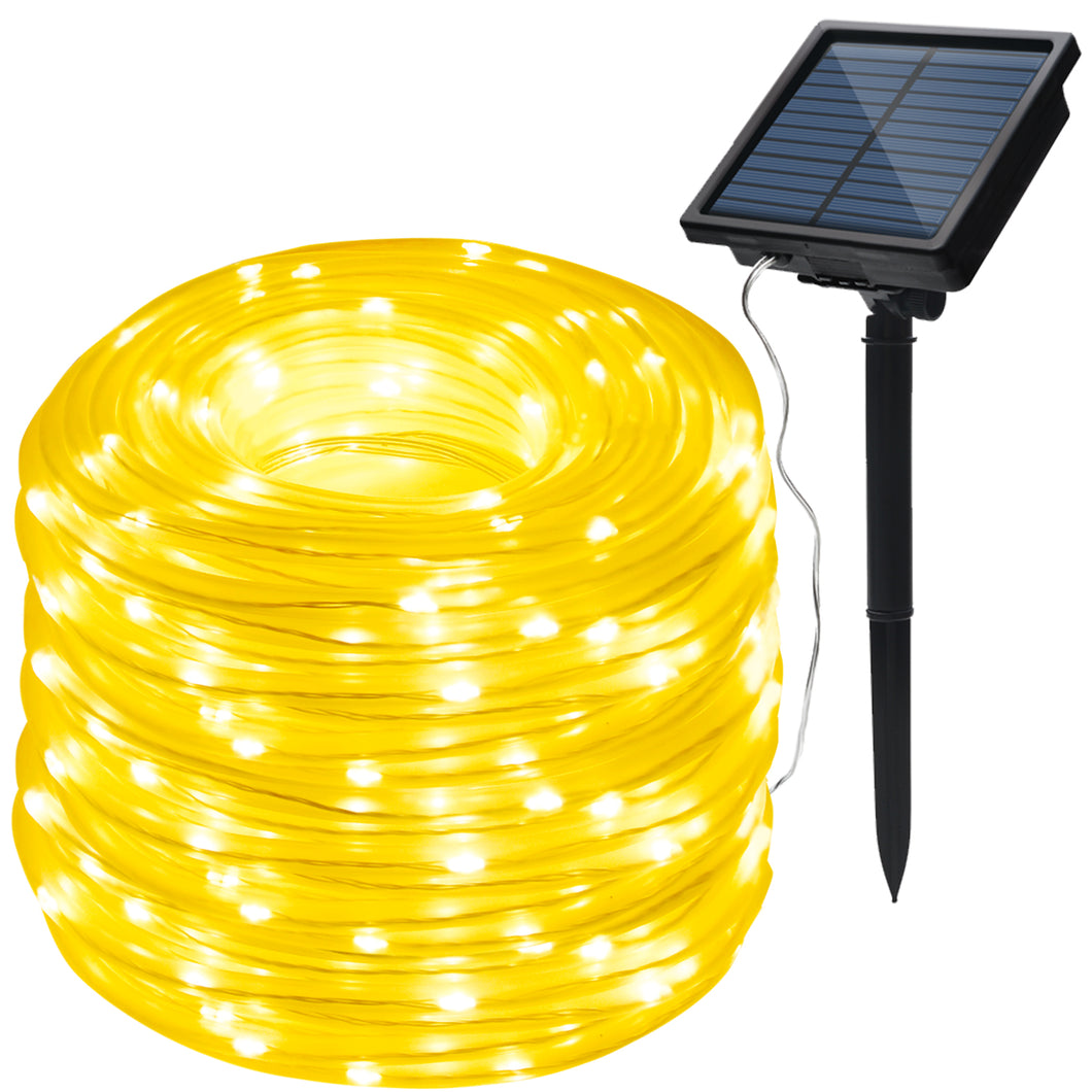 Solar Panel Powered 75.5FT Warm White Rope String Fairy Lights Wedding Outdoor