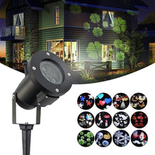 Load image into Gallery viewer, 12Pattern Outdoor LED Moving Laser Projector Light Landscape Garden Xmas Lamp US 12W
